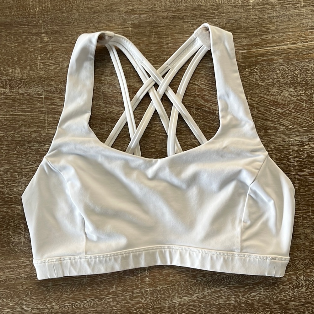 Lululemon Energy Bra, White, Size 6 (Worn only a few times)